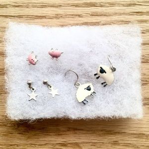 Stars + Pigs + Sheep Farm Animals Earrings Set 🌞